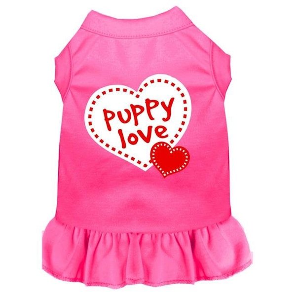 Mirage Pet Mirage Pet 58-14 SMBPK Puppy Love Screen Print Dress; Bright Pink - Small - Size 10 58-14 SMBPK